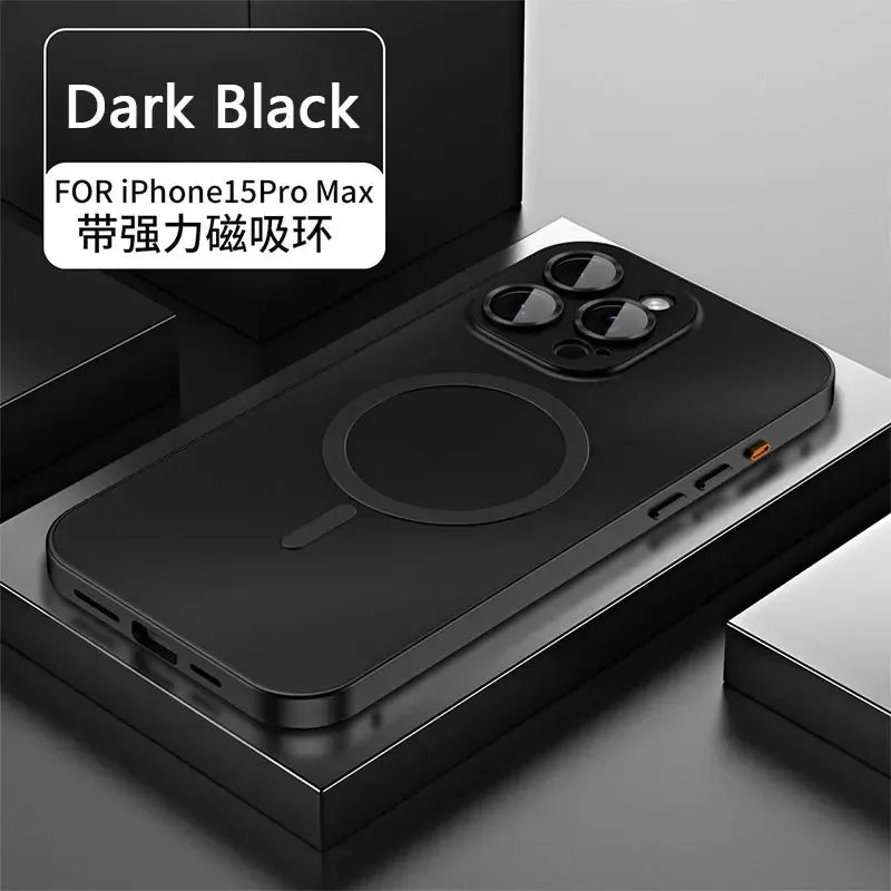 Luxury Magnetic Aluminium Case for iPhone 13–15 Pro Max | Full Body Protection with Glass Lens & PC Back | MagSafe Ready