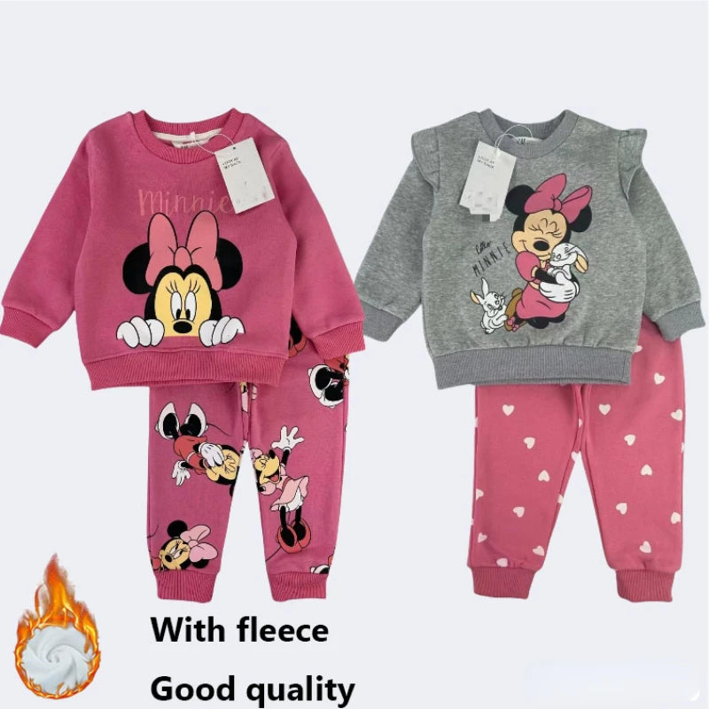 Minnie Magic – Cosy Winter Set with Fleece Sweater & Thick Trousers for Girls