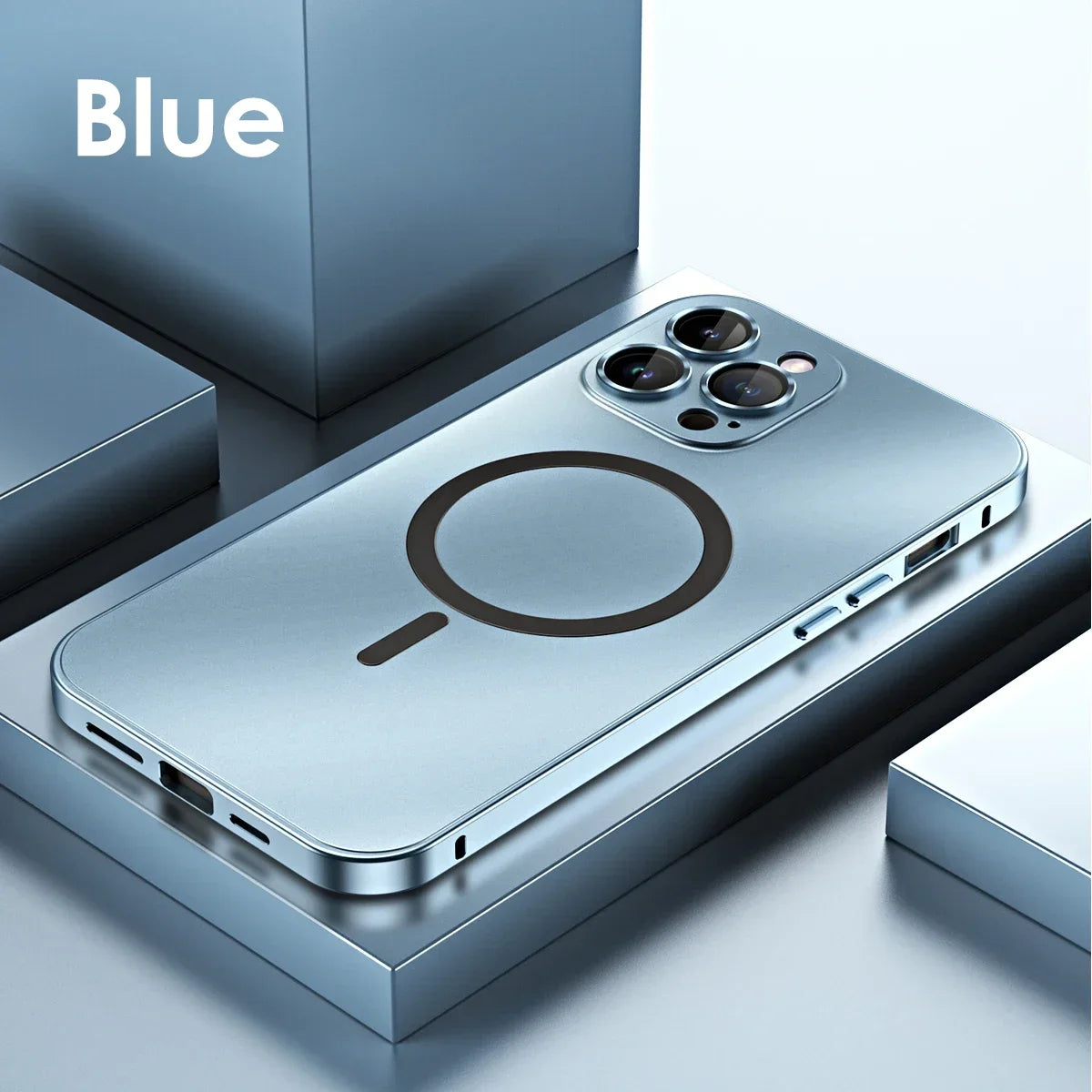 Luxury Magnetic Aluminium Case for iPhone 13–15 Pro Max | Full Body Protection with Glass Lens & PC Back | MagSafe Ready