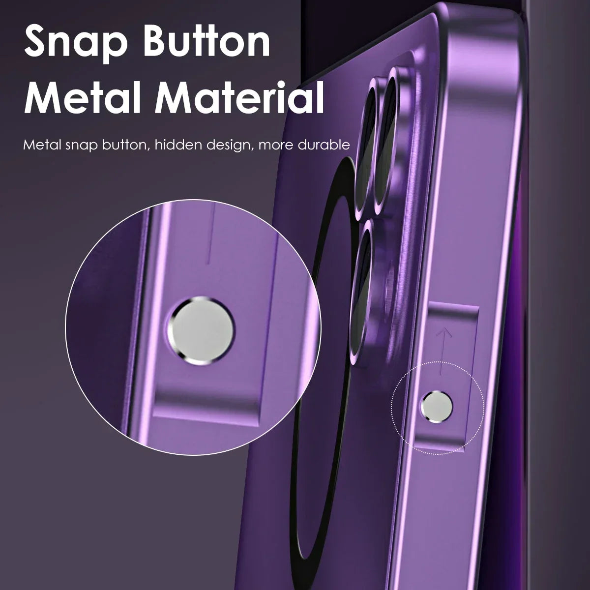 Luxury Magnetic Aluminium Case for iPhone 13–15 Pro Max | Full Body Protection with Glass Lens & PC Back | MagSafe Ready