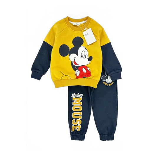 Kids’ Winter Tracksuit Set – Mickey Sweatshirt & Pants | Warm Fleece Two-Piece for Boys & Girls | Casual Sportswear