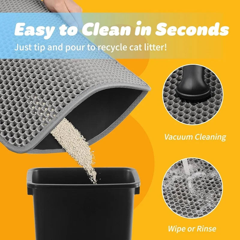 Pawfect Clean-Up – Non-Slip Cat Litter Trap Mat That Keeps Floors Spotless