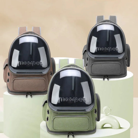 Breathe Easy: Transparent Pet Travel Bag for Paws-on Comfort