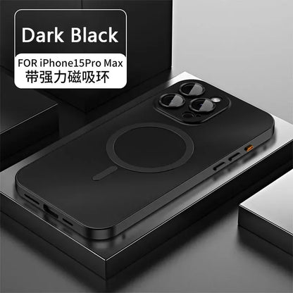 Luxury Magnetic Aluminium Case for iPhone 13–15 Pro Max | Full Body Protection with Glass Lens & PC Back | MagSafe Ready