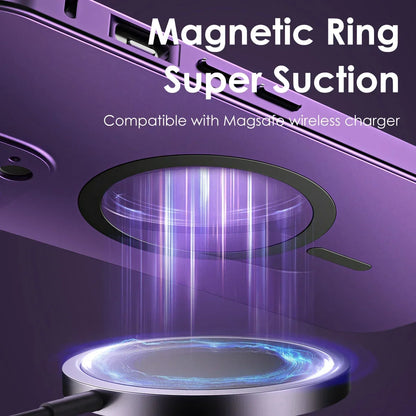 Luxury Magnetic Aluminium Case for iPhone 13–15 Pro Max | Full Body Protection with Glass Lens & PC Back | MagSafe Ready