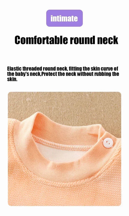Tiny Toes, Toasty Days – High-Waist Thermal Set for Cold-Weather Baby Care