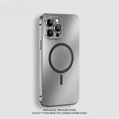Luxury Magnetic Aluminium Case for iPhone 13–15 Pro Max | Full Body Protection with Glass Lens & PC Back | MagSafe Ready